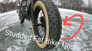 Fat Biking on ice with studded tires