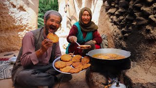 Old Lovers cooking village style food in a cave | Village life Afghanistan