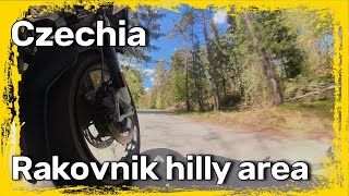 Best motorcycle roads of Czechia - №206-№201 (Rakovnik hills) - motorcycle touring in Europe