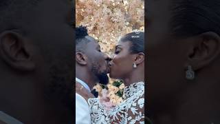 You may kiss the bride … #petersonokopi and his wife kiss as they tie the knot #weddingdress #love