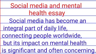 social media and mental health essay| social media and mental health speech