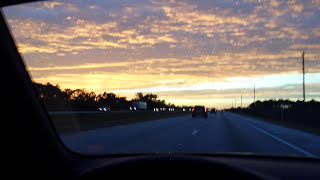 Driving through the sunset