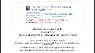 Third Annual Carbon Dioxide Removal Law & Policy: Session Two