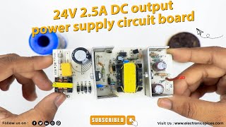 24V 2.5A DC output power supply circuit board 106mm x 54mm x 25mm (AC to DC)