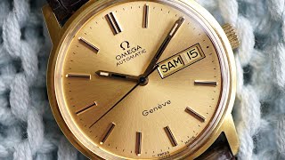 CRISP Omega Geneve automatic day-date - champagne sunburst - ref 166.0117 - cal 1022 from 1972