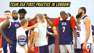 FIRST Day of Team USA Basketball Practice in London 2024! LeBron, Curry, KD, AD,Edwards,Tatum, White