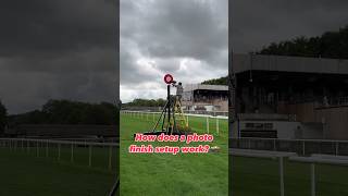 Here’s how the camera for a photo finish at the races is set up 💯📸 #horse #horseracing