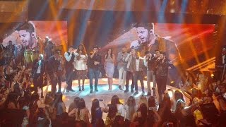 Artistas que participaram do Caldeirão de ouro, prestaram uma homenagem ao cantor Cristiano Araújo.