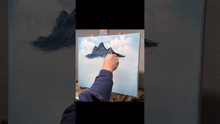 Meadow Lake Bob Ross Style Painting #art #artist #artshorts #painting #easy #arts #fun #shortsvideo