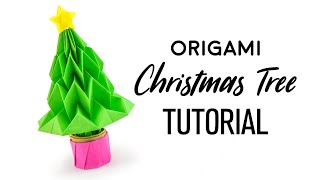 Origami Christmas Tree Tutorial - DIY - Paper Kawaii