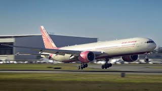 RARE Repatriation Flight - Air India Boeing 777-300ER Morning Landing at Vancouver Intl. Airport