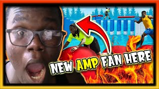 NEW AMP FAN REACTS TO... AMP EXTREME WIPEOUT WITH MRBEAST