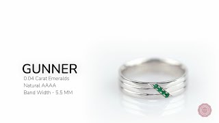 Sleek Men's Emerald Wedding Band - Gunner