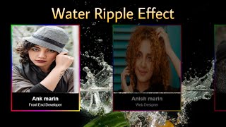 Water Ripple Effect | profile card hover effect using html css & Jquery plugin in Hindi 2021