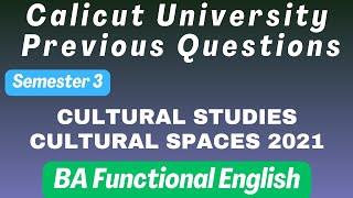 Third Semester BA Functional English | Cultural Studies Cultural Spaces 2021