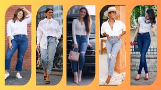 How to Style a White Shirt on Jeans || Style your Denim Pants with a touch of Glam