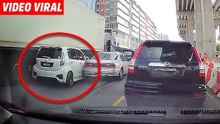 Myvi lari dari Polis begesel dgn Trelar