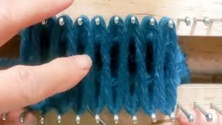 Knitting Extra Bulky Yarn on The Answer Lady's Make-it-yourself Double Knitting Loom