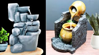 DIY Amazing Top 2 Indoor Tabletop Waterfall Fountains | Best Cemented Handmade Waterfall Fountains