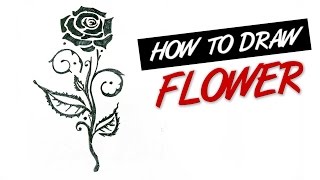 How to draw a rose flower tribal tattoo design  |   Ep. 142