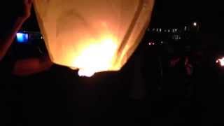 Sky lantern at the twilight picnic in the Presidio