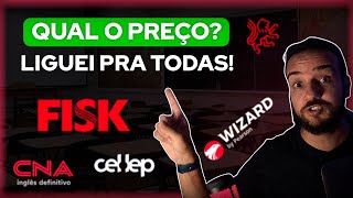 Quanto custa curso de inglês no CNA, Fisk, Wizard, Cultura Inglesa e Cel Lep?