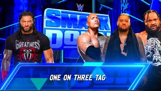 WWE Roman Reigns Vs Solo Sikoa, The Rock & Jacob Fatu One On Three Match WWE 2k24 Gameplay