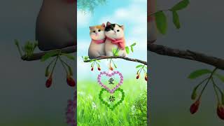 The flowers are very romantic gentle you especially like to cure the cute moments of cats who are