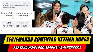 Terjemahan Komentar Fans Korea Kepada Megawati dan Red Sparks Saat Melawan AI Peppers