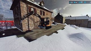 Finishing abandoned house project/removing snow/transporting machinery |Public Work |Fs22 |Ps4