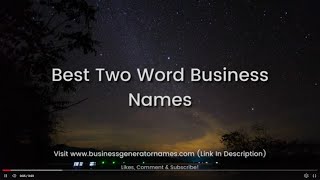 Two Word Business Name | Business Name | Company Name | Store Name