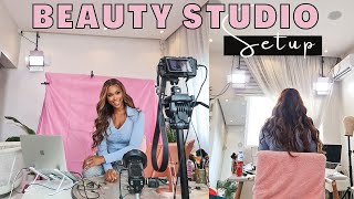 Studio Setup For Filming BEAUTY VIDEOS | Filming Accessories, Camera, Lens, Lighting, and Background