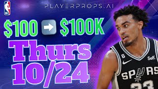 WINNING NBA Picks for Today's Games | Free Bets, Props & Predictions 10/24/24