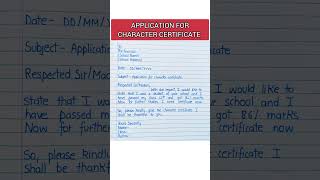 Application for character certificate from school/college #shorts #short #youtubeshorts #shortsfeed