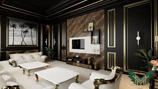 BLACK INTERIOR  DESIGN & VISULIZATION BY MM