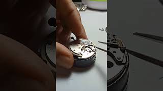 disassemble Seiko 6205 vintage watch train bridge, second and third wheel, watch repair short videos