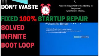 Automatic Repair Loop in Windows Fixed | Startup Repair Couldn’t Repair Your PC  Windows 10/11[✅