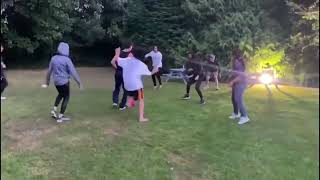 tigerjackieshroff playing football with friends