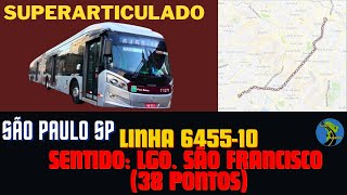 Ônibus São Paulo SP Brasil- Linha 6455-10 Terminal Capelinha - Plat. 2 - Brigadeiro