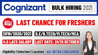 Cognizant MASS Off-Campus Drive | Bulk Hiring again 4.5LPA | Last Chance - APPLY NOW!