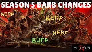 Diablo 4 - Season 5 Barbarian Patch Notes