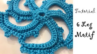 Easy Crochet 6 Leg Spiral Motif for Doily -Tutorial