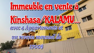 👉IMMEUBLE EN VENTE À KINSHASA DANS LA COMMUNE DE KALAMU AVEC 4 APPARTEMENT OCCUPÉ PAR DES LOCATAIRE