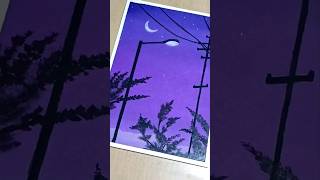 Night scenery drawing 💜  @creativeartistshraddha #drawing #nightscenery #short