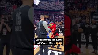 Luka Doncic no look half court shot 🤯🤯 #lukadoncic #dallasmavericks #nba #youtubeshorts #shortvideo