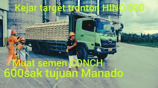 kejar target tronton HINO 500 muat semen CONCH 600sak tujuan Manado @Rajajalananchannel