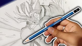 💲 $1 ART CHALLENGE ! Drawing Gogeta with only a $1 Pencil ✏️