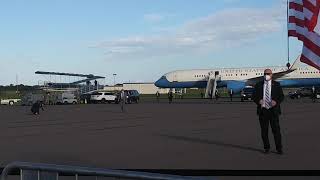 Mike Pence running entrance from Air Force Two Lakeland Peaceful Protests