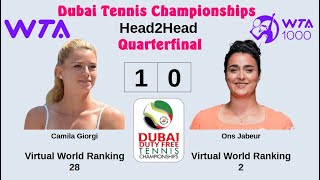 Dubai Tennis Championships 2023 | Camila Giorgi vs Ons Jabeur | Quarterfinal | AO Tennis 2