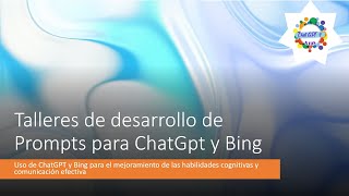 IA: Prompts: para ChatGpt y Bing